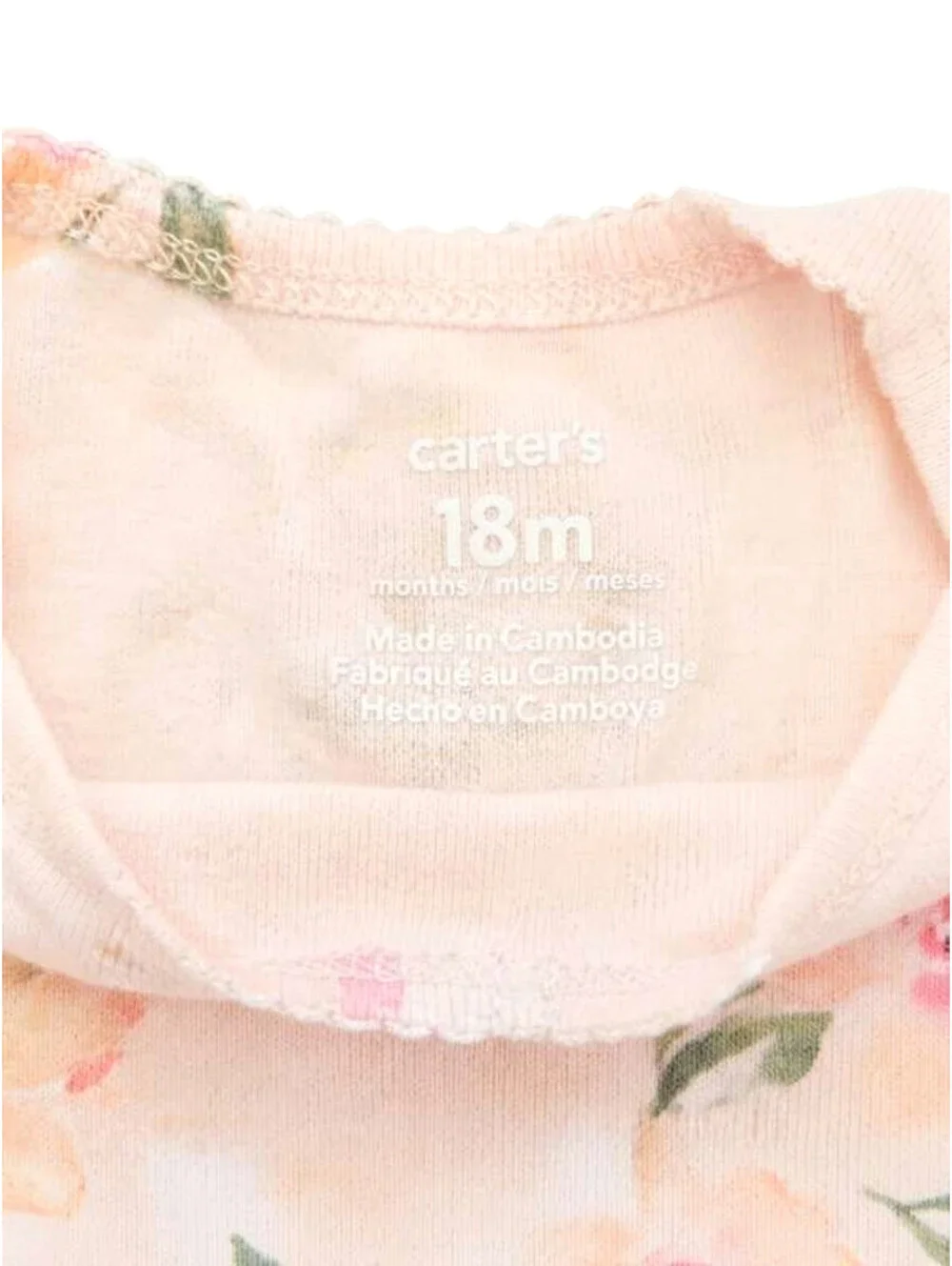 Carter's Baby Girl Yellow Daisies & Peaches Bodysuit Set sz 18M